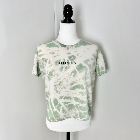✨Upcycled | NastyGal | Relaxed Honey Graphic T Shirt | Small  Mint Green - Picture 12 of 12
